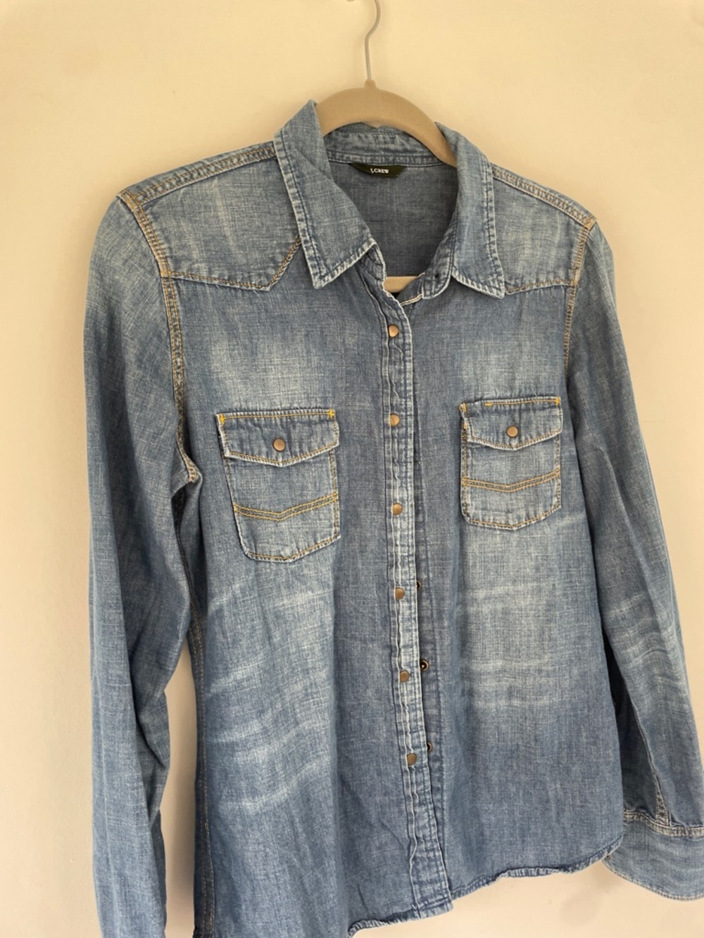 The Wren Slim Western Chambray Shirt from J. Crew No Tag measures: p2p 19” L 24” - Picture 4 of 8